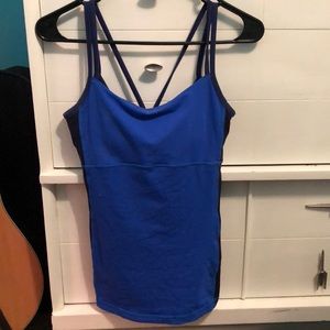 Lucy blue strappy tank top